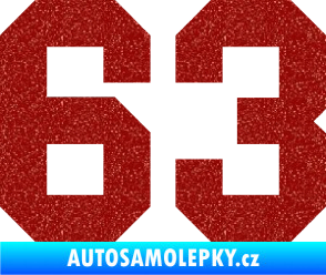 Samolepka Startovní číslo 63 Ultra Metalic červená