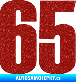 Samolepka Startovní číslo 65 typ 2     Ultra Metalic červená