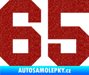 Samolepka Startovní číslo 65 Ultra Metalic červená