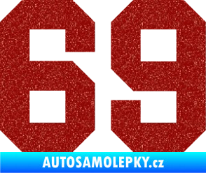 Samolepka Startovní číslo 69 Ultra Metalic červená