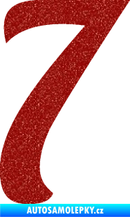 Samolepka Startovní číslo 7 typ 3 Ultra Metalic červená