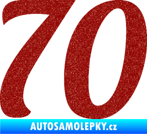 Samolepka Startovní číslo 70 typ 3  Ultra Metalic červená