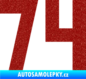 Samolepka Startovní číslo 74 Ultra Metalic červená