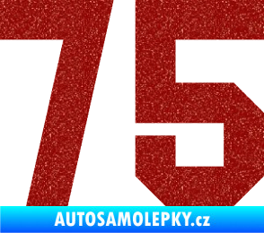 Samolepka Startovní číslo 75 Ultra Metalic červená