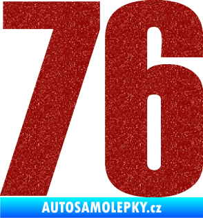 Samolepka Startovní číslo 76 typ 2       Ultra Metalic červená