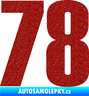 Samolepka Startovní číslo 78 typ 2         Ultra Metalic červená