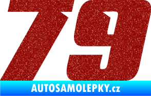 Samolepka Startovní číslo 79 typ 6 Ultra Metalic červená