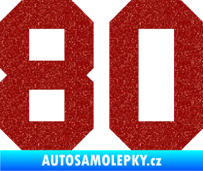 Samolepka Startovní číslo 80 Ultra Metalic červená