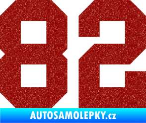Samolepka Startovní číslo 82 Ultra Metalic červená