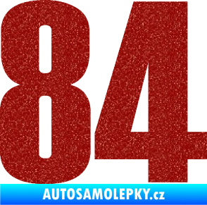 Samolepka Startovní číslo 84 typ 2    Ultra Metalic červená