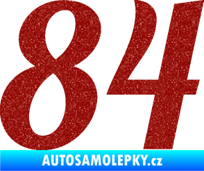 Samolepka Startovní číslo 84 typ 3  Ultra Metalic červená