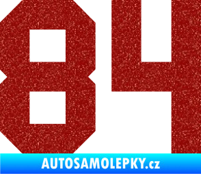 Samolepka Startovní číslo 84 Ultra Metalic červená