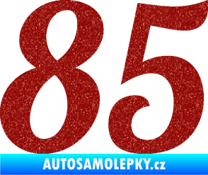 Samolepka Startovní číslo 85 typ 3   Ultra Metalic červená