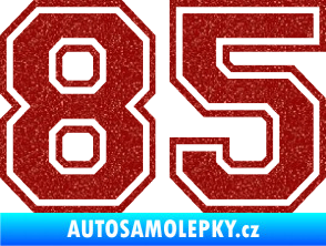 Samolepka Startovní číslo 85 typ 4 Ultra Metalic červená