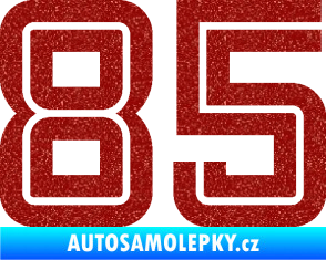 Samolepka Startovní číslo 85 typ 7 Ultra Metalic červená