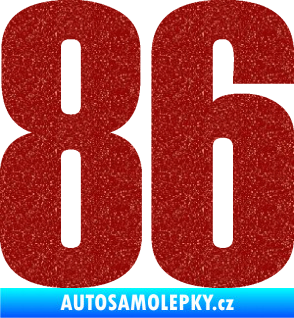 Samolepka Startovní číslo 86 typ 2      Ultra Metalic červená