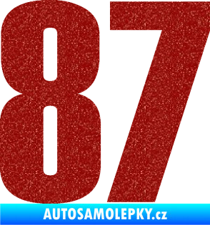 Samolepka Startovní číslo 87 typ 2       Ultra Metalic červená