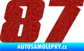 Samolepka Startovní číslo 87 typ 6 Ultra Metalic červená