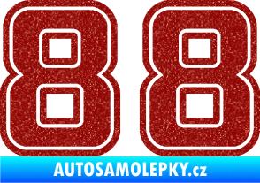 Samolepka Startovní číslo 88 typ 5 Ultra Metalic červená