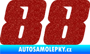 Samolepka Startovní číslo 88 typ 6 Ultra Metalic červená