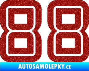 Samolepka Startovní číslo 88 typ 7 Ultra Metalic červená