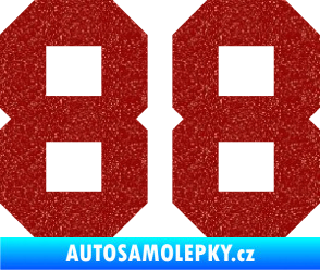 Samolepka Startovní číslo 88 Ultra Metalic červená