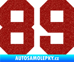 Samolepka Startovní číslo 89 Ultra Metalic červená