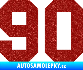Samolepka Startovní číslo 90 Ultra Metalic červená