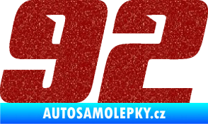 Samolepka Startovní číslo 92 typ 6 Ultra Metalic červená