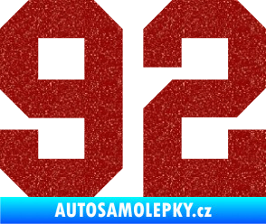 Samolepka Startovní číslo 92 Ultra Metalic červená