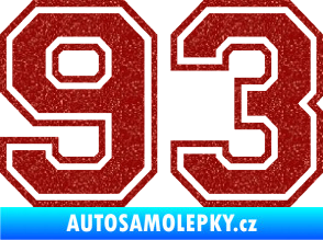 Samolepka Startovní číslo 93 typ 4 Ultra Metalic červená