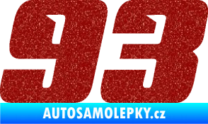 Samolepka Startovní číslo 93 typ 6 Ultra Metalic červená