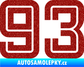 Samolepka Startovní číslo 93 typ 7 Ultra Metalic červená