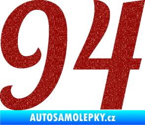 Samolepka Startovní číslo 94 typ 3    Ultra Metalic červená
