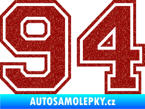 Samolepka Startovní číslo 94 typ 4 Ultra Metalic červená