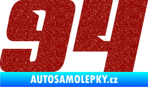 Samolepka Startovní číslo 94 typ 6 Ultra Metalic červená