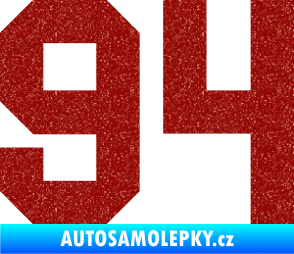 Samolepka Startovní číslo 94 Ultra Metalic červená