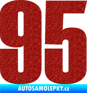 Samolepka Startovní číslo 95 typ 2     Ultra Metalic červená