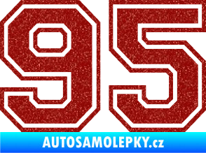 Samolepka Startovní číslo 95 typ 4 Ultra Metalic červená
