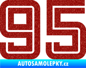 Samolepka Startovní číslo 95 typ 7 Ultra Metalic červená