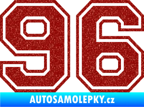 Samolepka Startovní číslo 96 typ 4 Ultra Metalic červená