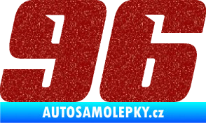 Samolepka Startovní číslo 96 typ 6 Ultra Metalic červená