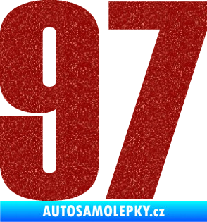 Samolepka Startovní číslo 97 typ 2 Ultra Metalic červená