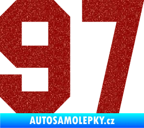 Samolepka Startovní číslo 97 Ultra Metalic červená