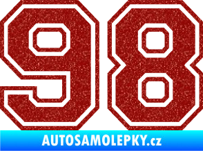 Samolepka Startovní číslo 98 typ 4 Ultra Metalic červená