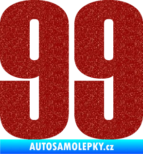 Samolepka Startovní číslo 99 typ 2      Ultra Metalic červená