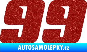 Samolepka Startovní číslo 99 typ 6 Ultra Metalic červená