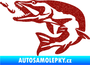 Samolepka Štika 005 levá s návnadou Ultra Metalic červená