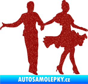 Samolepka Tanec 002 levá latinskoamerický tanec pár Ultra Metalic červená