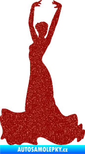 Samolepka Tanec 006 levá tanečnice flamenca Ultra Metalic červená